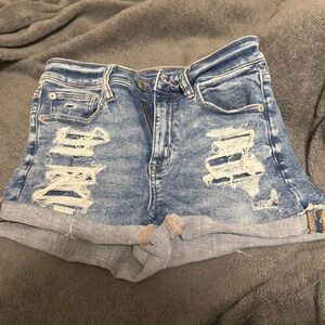 American Eagle Outfitters Ripped Blue Jean Shorts